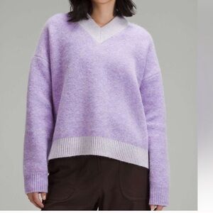 Lululemon Alpaca Wool Blend V Neck Purple